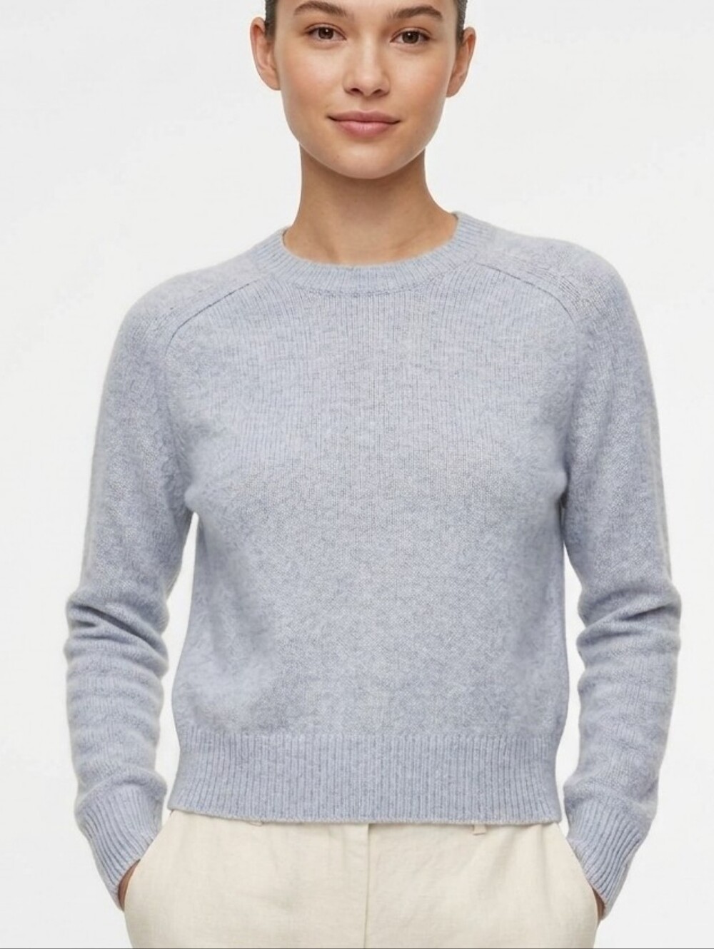 Aritzia The Group Babaton 100% Cashmere Light Blue Crewneck Sweater XXS